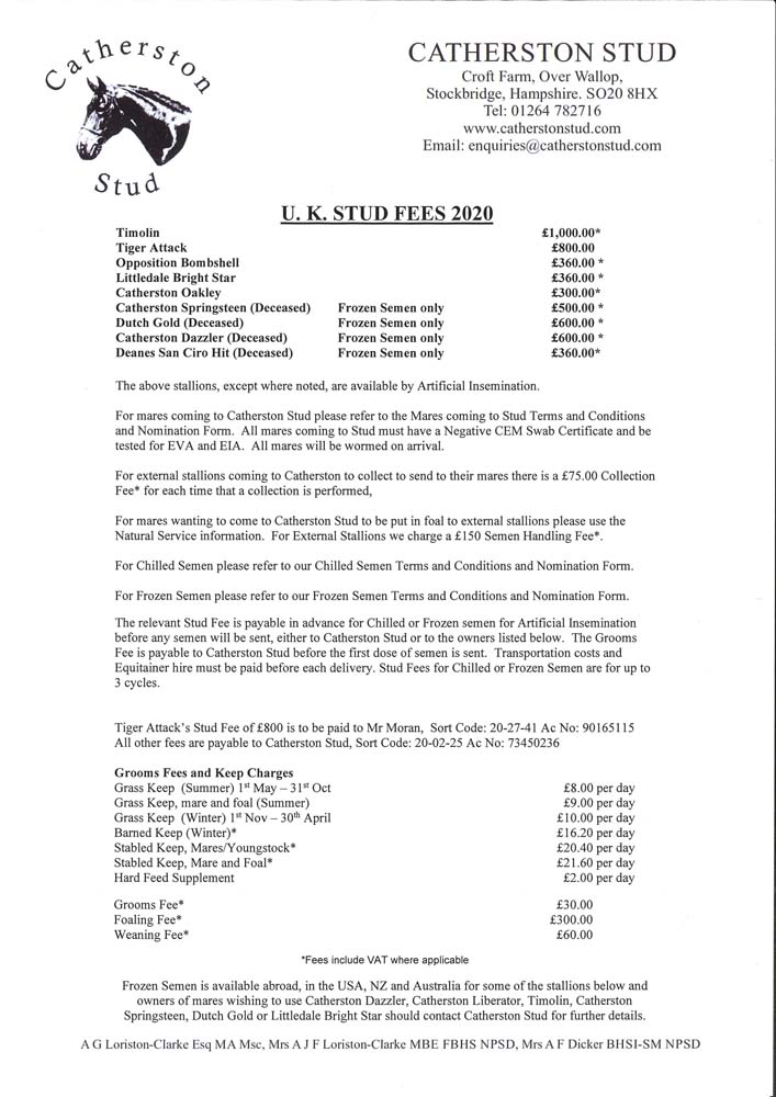 Downloads Catherston Livery Stables and Stud